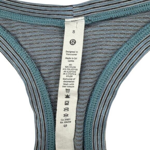 Lululemon Swiftly Tech Racerback 2.0 Race Length In Tetra Stripe Rhino Grey 8 - Picture 5 of 8